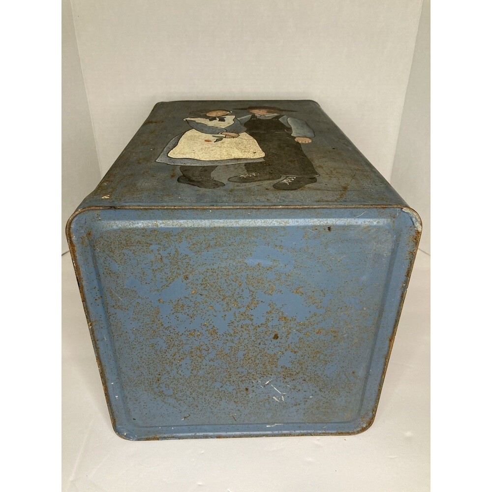 Vintage Folk Art Hand Painted Tin Berry Bucket Pail w/ Lid Farmhouse Country - Picture 8 of 8